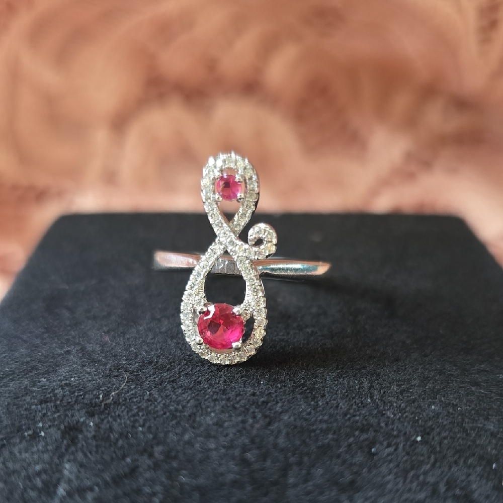 Vintage Sterling Silver Lab Ruby Size 8